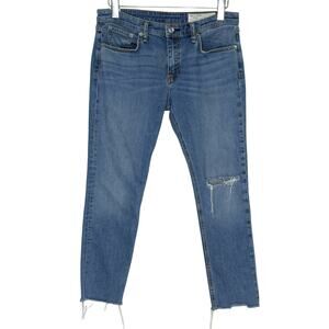 Rag & Bone Womens 29 Dre Low Rise Slim Boyfriend Jeans Denim Ankle Length